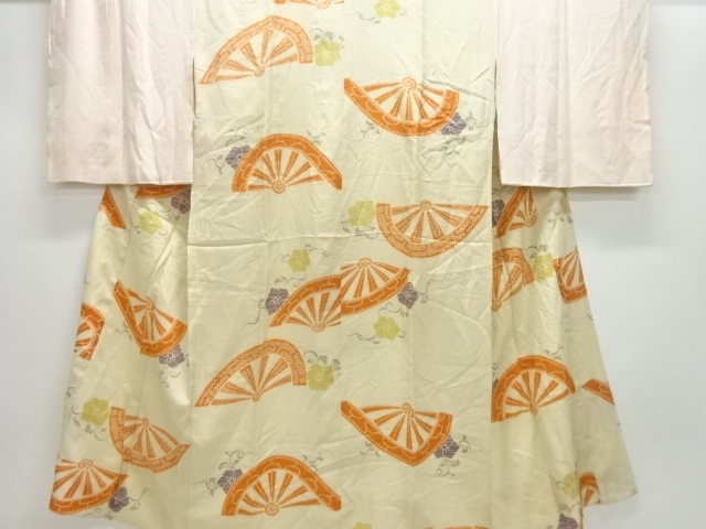 JAPANESE KIMONO / ANTIQUE JUBAN / SILK / WHEEL & FLOWER
